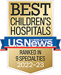 2022 US News and World Report Ranked in 9 specialties badge