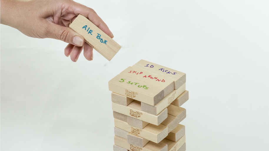 Jenga game for fitness