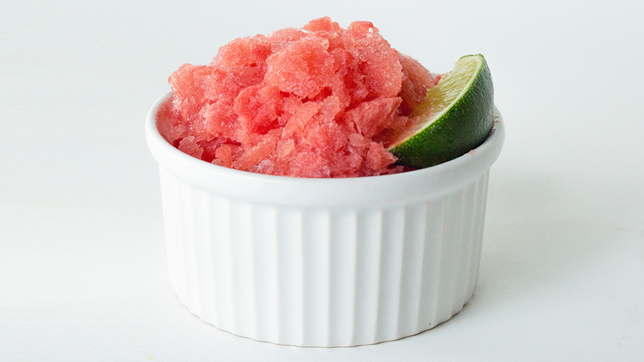 Healthy Watermelon Granita in a white dish