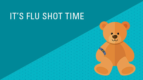 Pediatric Flu Shot Teddy Bear graphic