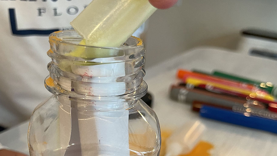 message going in bottle pens on the side