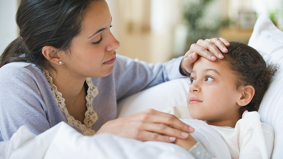 Mother with sick child