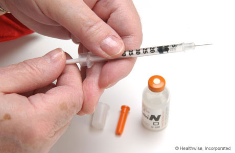 Drawing air into the syringe Drawing air into the syringe