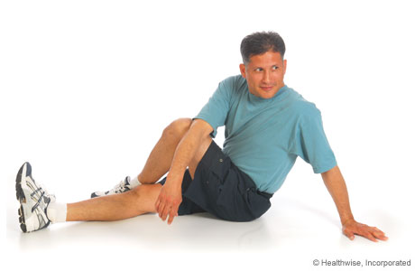 Iliotibial band and buttock stretch Iliotibial band and buttock stretch
