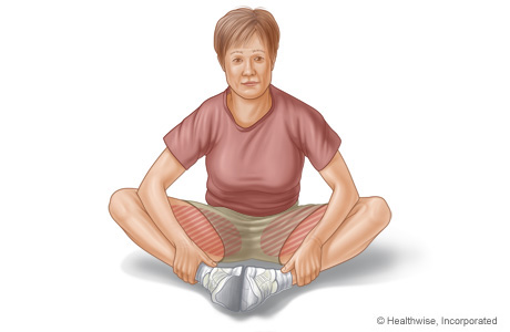Groin stretch exercise Groin stretch exercise
