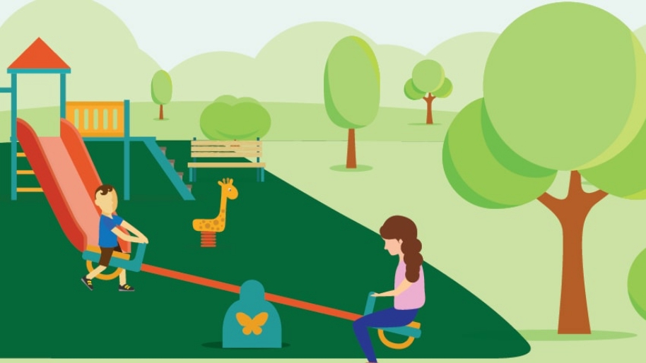 Graphic of children on the playground