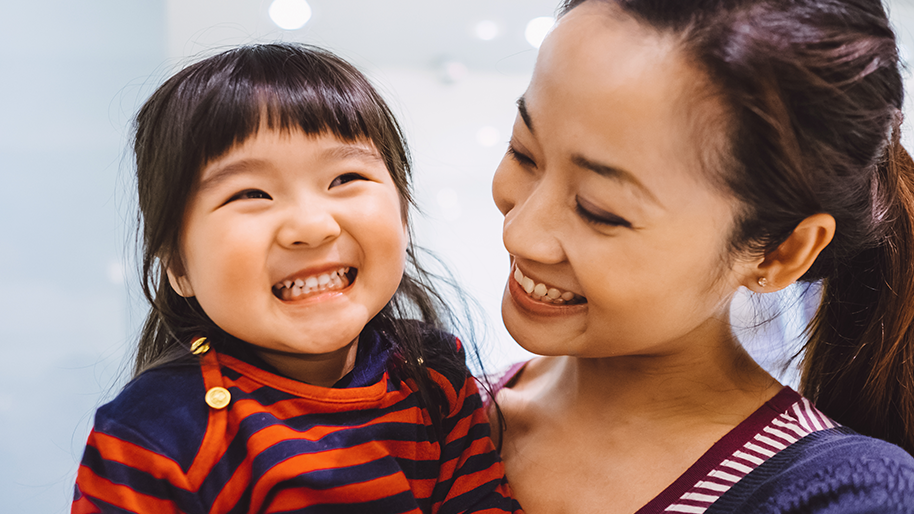 Young girl with her mother