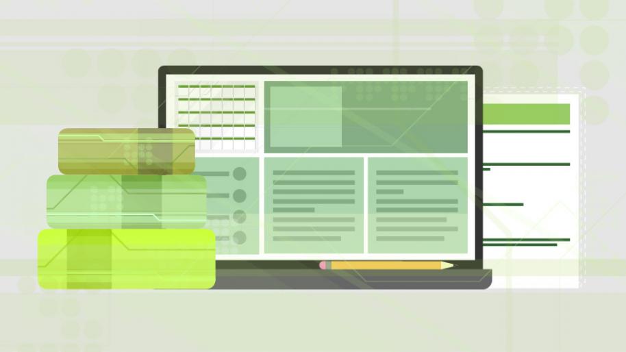 Graphic of Books and Computer Paper