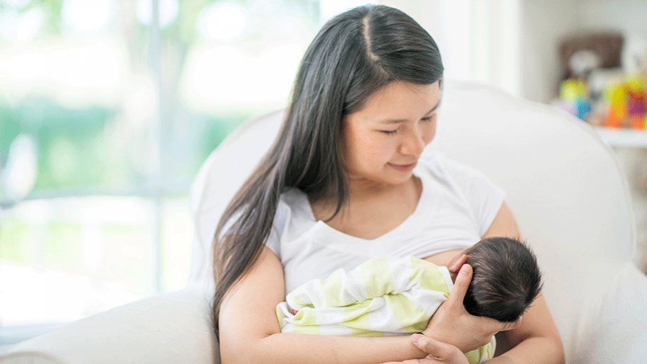 Mother breastfeeding her baby