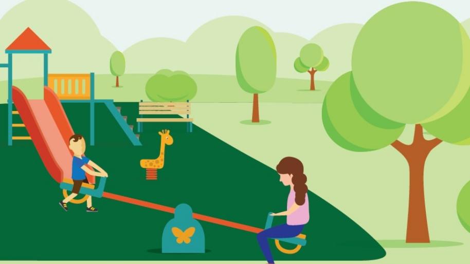 Graphic of children on the playground