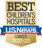 Pediatric Cancer U.S. News and World Report Badge 2021-2022