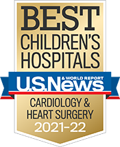 Pediatric Cardiology and Heart Surgery U.S. News and World Report Badge 2021-2022