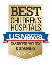 Pediatric Gastroenterology U.S. News and World Report Badge 2020-2021