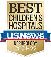 Pediatric Nephrology U.S. News and World Report Badge 2021-2022