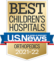 Pediatric Orthopedics U.S. News and World Report Badge 2021-2022