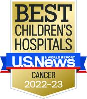 Pediatric Cancer - 2022-23 US News and World Report Best Children's Hospital Badge 