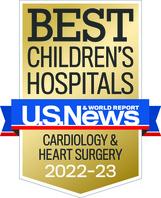 Cardiology & Heart Surgery - 2022-23 US News and World Report Best Children's Hospital Badge 