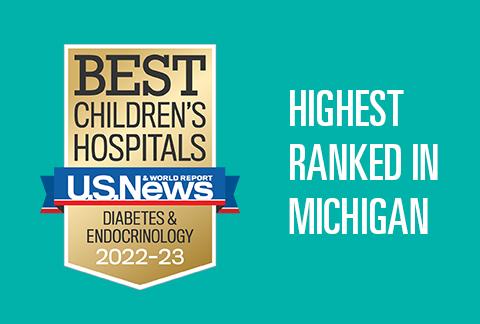 Mott Pediatric Diabetes & Endocrinology program was ranked 1st in Michigan and 22nd in the nation by USNWR