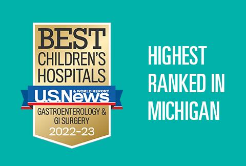 Mott Pediatric Gastroenterology & GI Surgery program ranked 1st in Michigan and 24th in the nation by USNWR