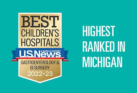Mott Pediatric Gastroenterology & GI Surgery program ranked 1st in Michigan and 24th in the nation by USNWR