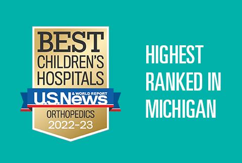 Mott Pediatric Orthopedics program ranked #1 in Michigan and 34th in the nation by USNWR
