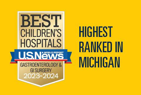 Mott Pediatric Gastroenterology & GI Surgery program ranked 1st in Michigan and 24th in the nation by USNWR