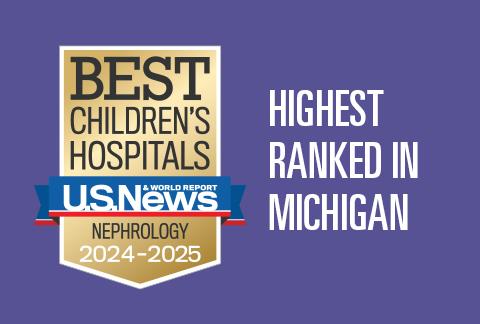 Mott Pediatric Nephrology was ranked 1st in Michigan 