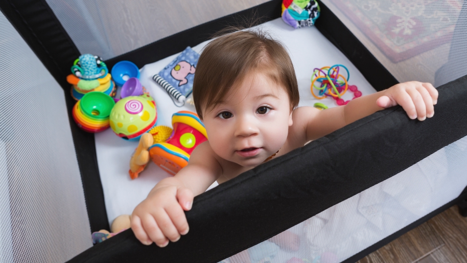 Baby in a playpen